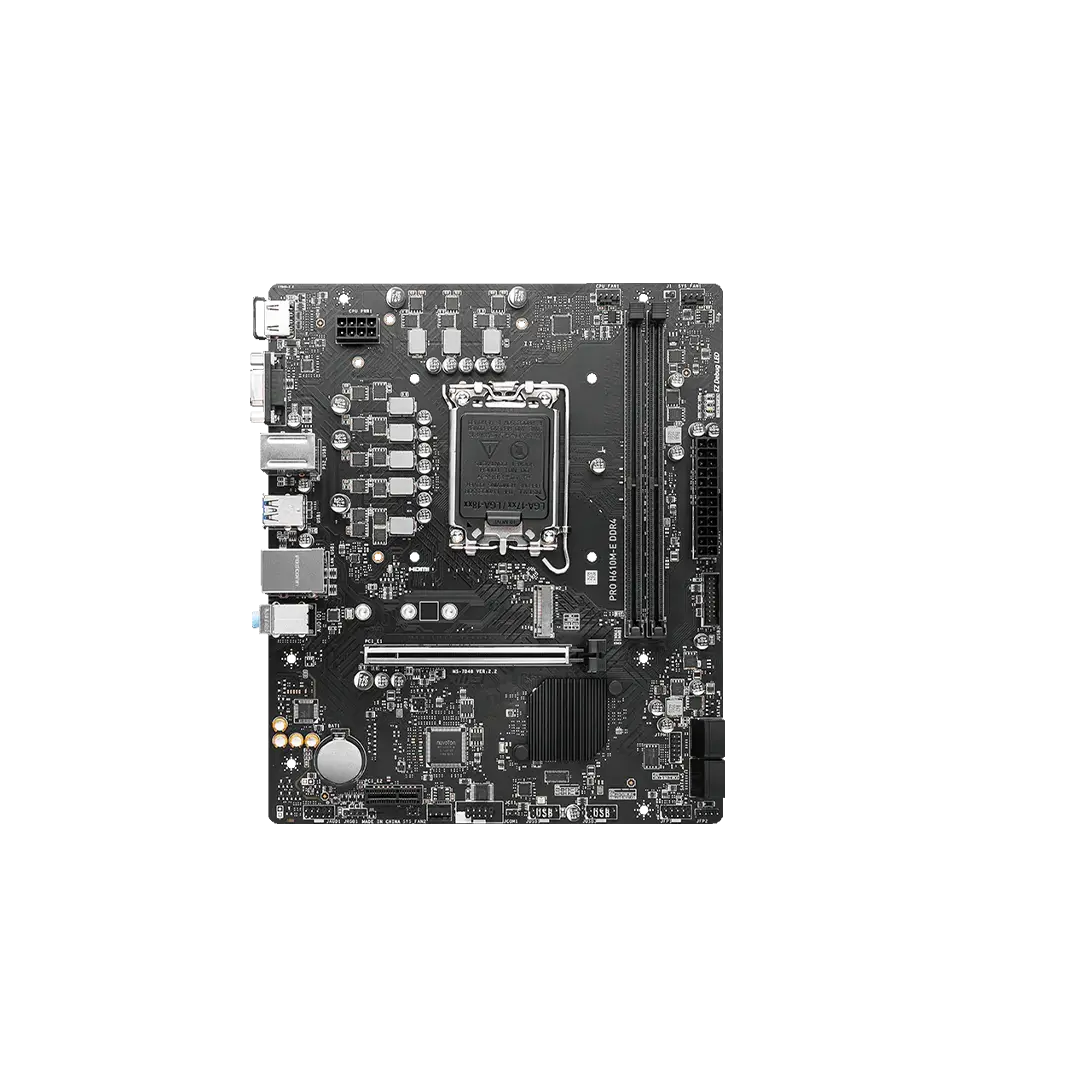 msi pro h610m e motherboard ddr4 view 2