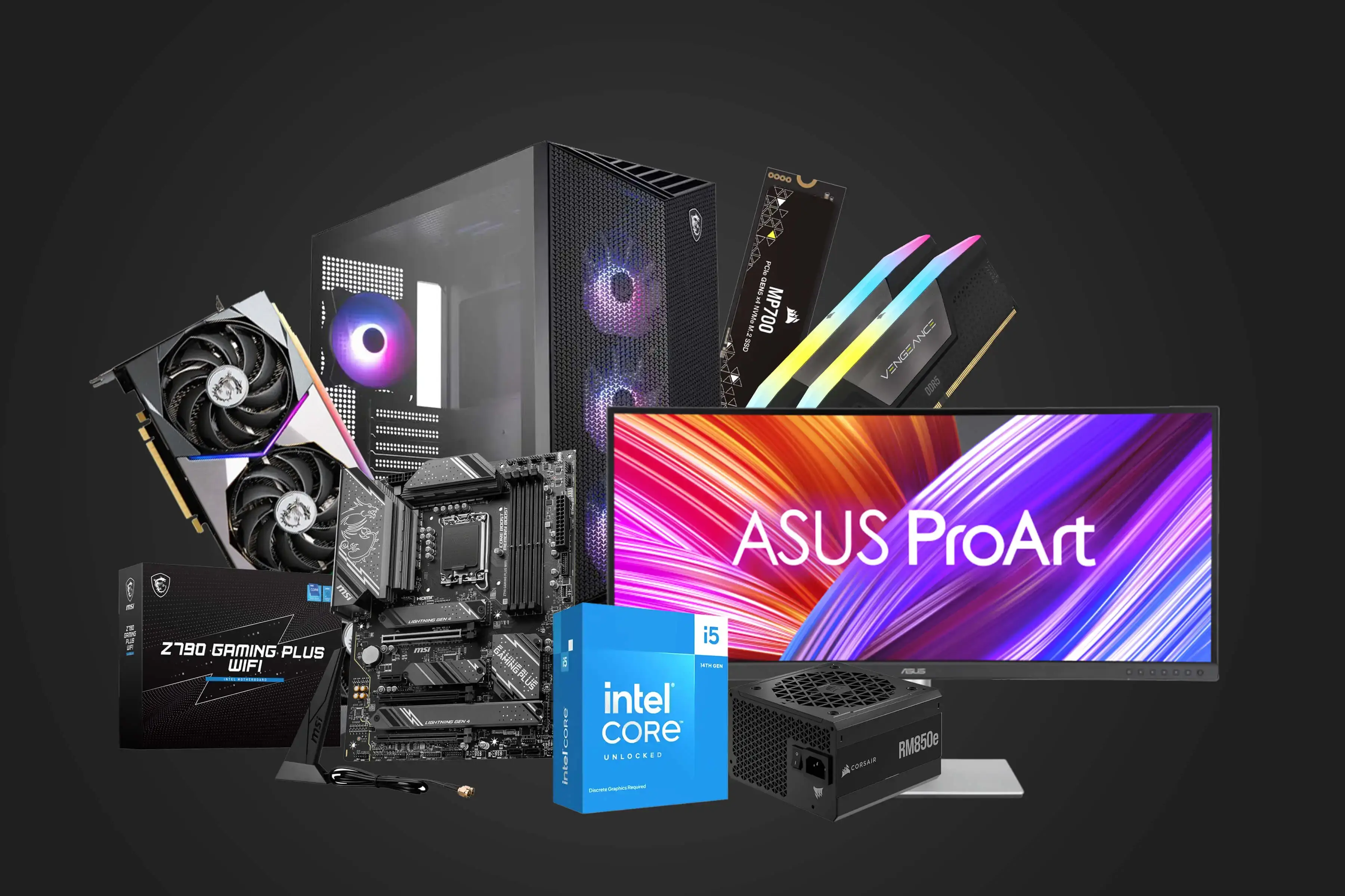 Content creator working on a high-end desktop PC